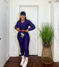 Load image into Gallery viewer, Honey comb leggings set (purple)