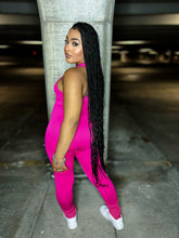 Load image into Gallery viewer, Pink sold seamless Jumpsuit