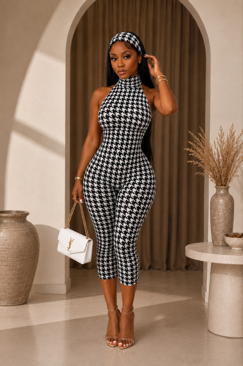 Black and white Romper