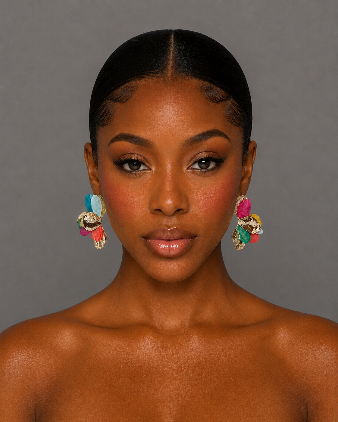 Flower drop earrings