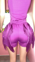 Load image into Gallery viewer, Purple ruffle short set