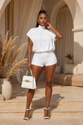 Claudia short romper (white)