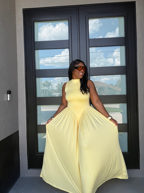 Carmen yellow Maxi dress