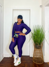 Load image into Gallery viewer, Honey comb leggings set (purple)