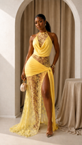 Melody lace dress (yellow)