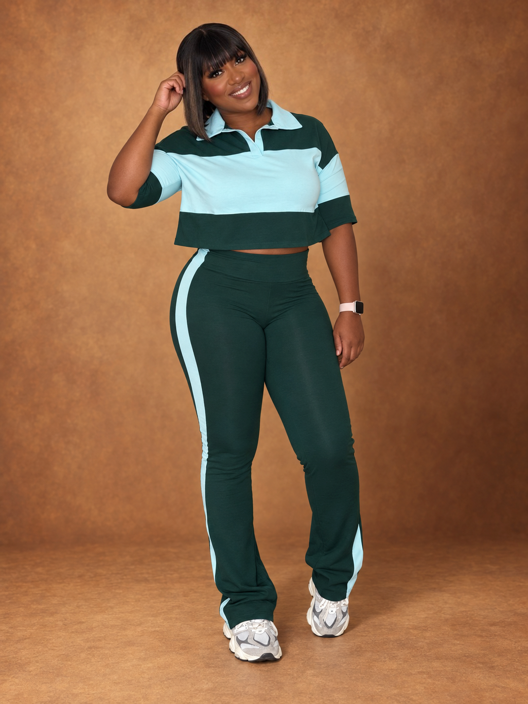 Green color block set