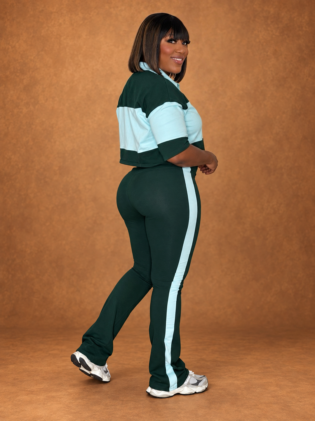 Green color block set