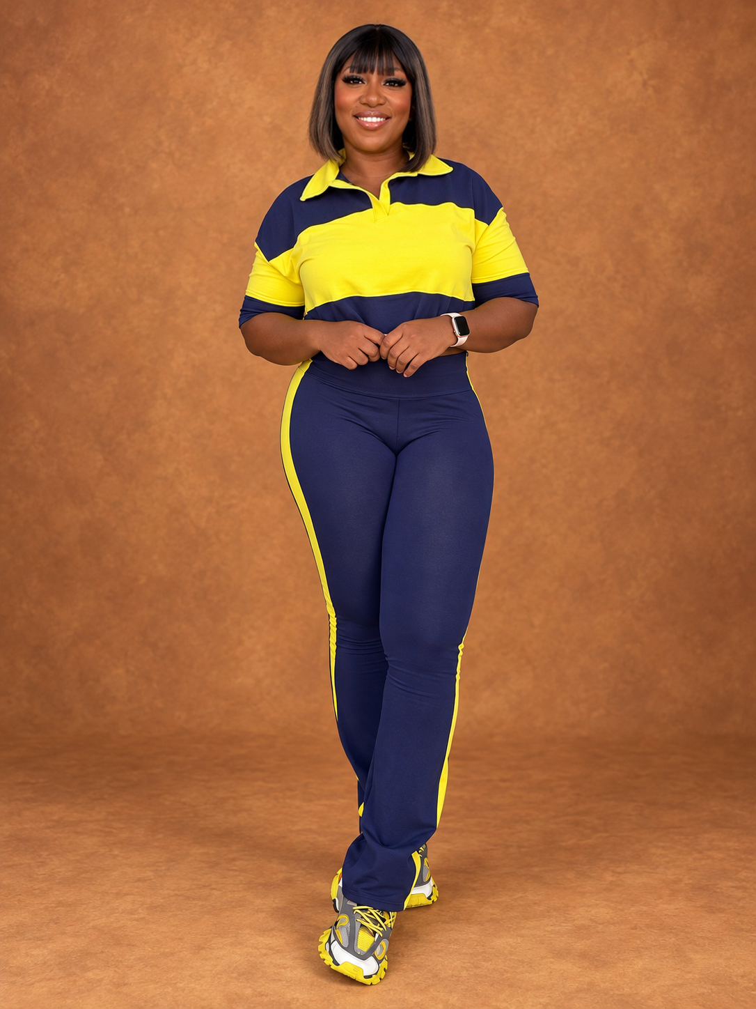 Yellow and blue color block set