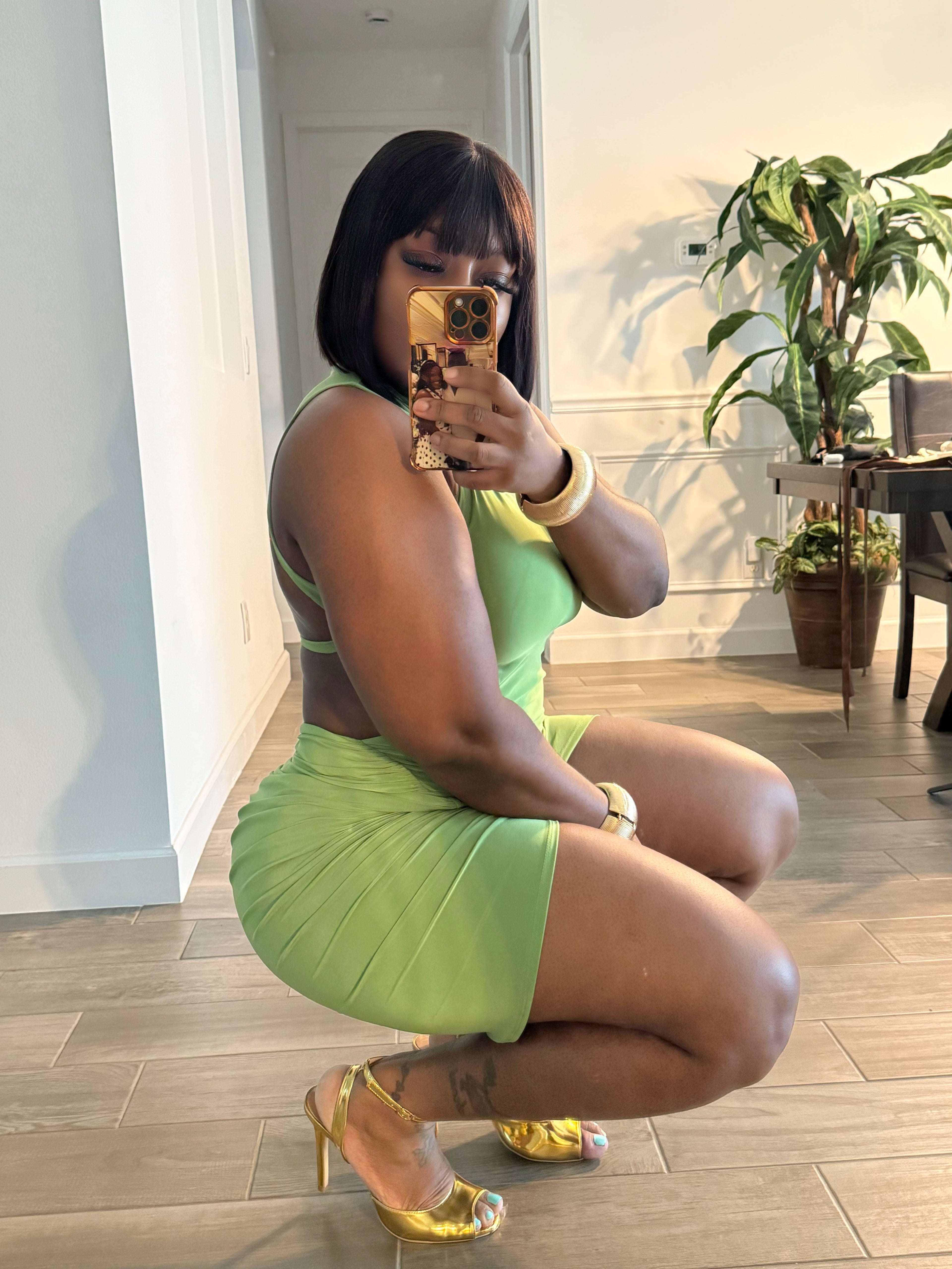 Dakia  apple green dress
