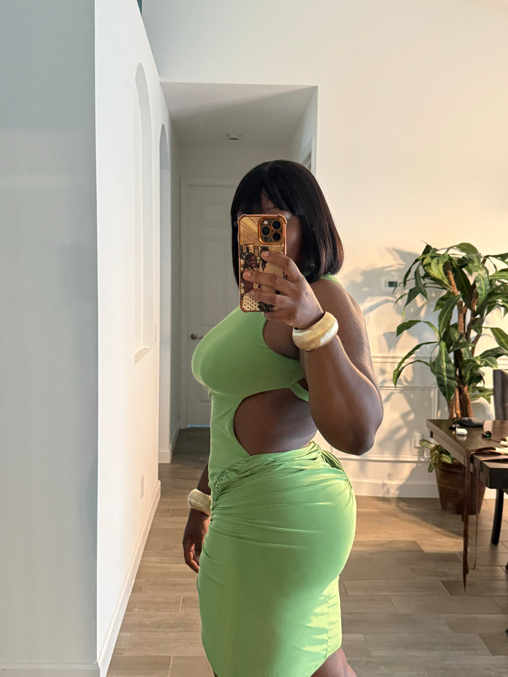 Dakia  apple green dress