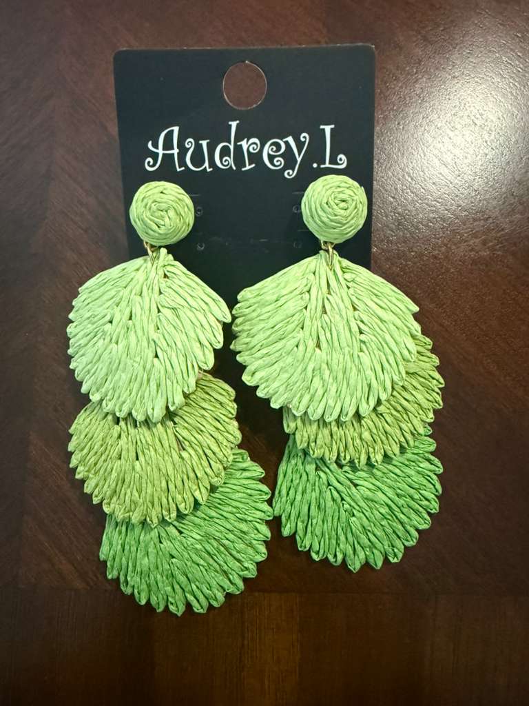Green dangle earrings
