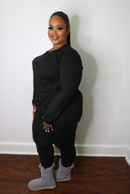 Load image into Gallery viewer, Black plus size legging set