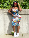 Painted midi dress