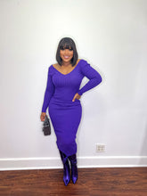 Load image into Gallery viewer, Purple sweater dress