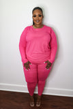 Pink plus size leggings set